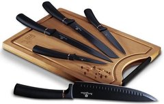 Набір ножів з дошкою Berlinger Haus Black Rose Collection BH-2550 - 6 предметів