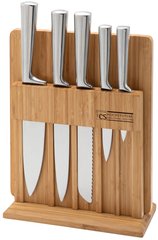 Набір ножів з дошкою для нарізки та дерев'яною підставкою Koch Systeme 080242 Soest - 7шт, Чорний