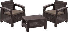 Комплект меблів Keter Corfu weekend 9119 - 2 крісла, стіл, коричневий
