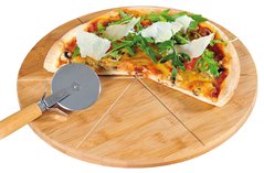 Набір дошка кухонна та ніж для піци KESPER 58462 - Ø32х1,5 см, бамбук
