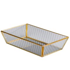 Поднос декоративный прямоугольный золотой для сервировки 25х16,5 см