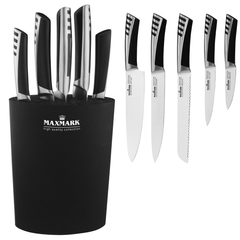 Набір ножів у чорній колоді Maxmark MK-K06 - 6 ін.