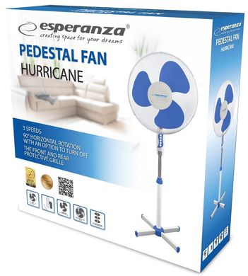Вентилятор підлоговий Esperanza EHF001WB Hurricane - 50 Вт