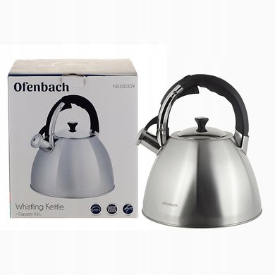 Чайник из нержавеющей стали со свистком Ofenbach KM-100309 - 4,5 л, стальной