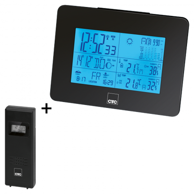 Метеостанція/годинник CLATRONIC WSU 7026 — чорний