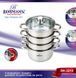 Пароварка-мантоварка 4 яруса Bohmann BH 3219 - 8,2л/28см/нержавейка