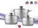 Набор кастрюль Bohmann BH-1506 (6 предметов) из нержавеющей стали для индукции