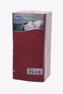 Салфетки бумажные 33x33 бордо Tork Advanced 18351
