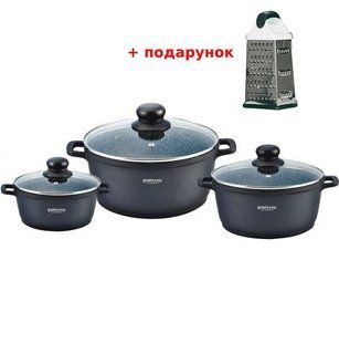 Набір каструль з мармуровим покриттям Bohmann BH 6006 MRB - 6 предметів