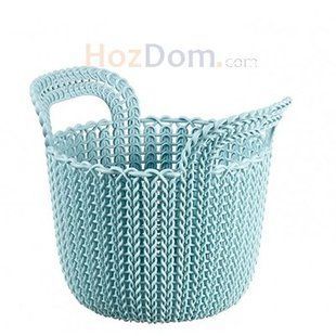 Корзинка круглая Curver Knit XS 03671-X60 - голубая