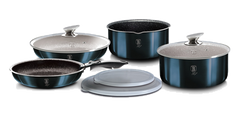 Набір каструль зі сковорідками та ковшем Berlinger Haus Metallic Line Aquamarine Edition BH 6146 - 9 предметів