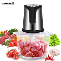 Чоппер кухонний для продуктів скляна чаша/4 ножі Hausberg HB-4505 - 2л/400вт