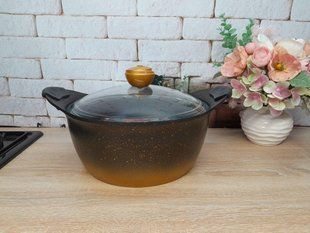 Кастрюля 26х13см / 5,60 л, OMS Collection 3120 золото