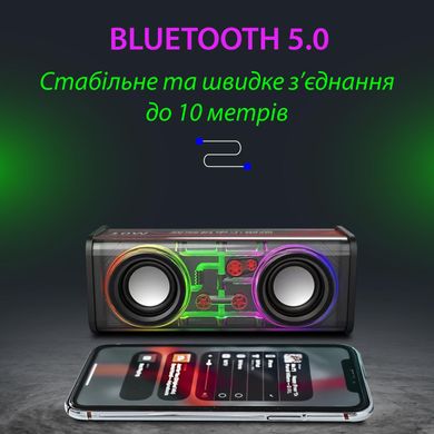Колонка беспроводная Bluetooth V8 2 динамика на 10 Вт аккумулятор и стереозвук