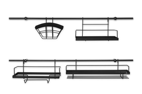 Набор подвесных полочек/корзин на кухню Edenberg EB-8516 - 16пр/черный