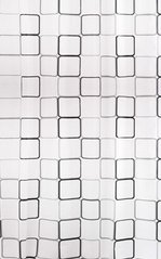 Шторка для ванной с кольцами Bisk PEVA MALTA 2 06894 – черно-белая, Белый