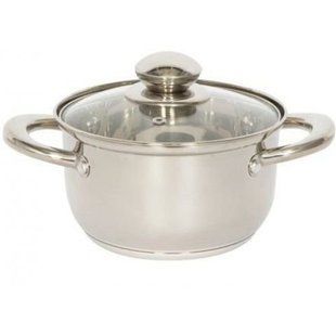 Кастрюля из нержавеющей стали толстым дном Bohmann BH 0805-20 - 3.5л, Металлик