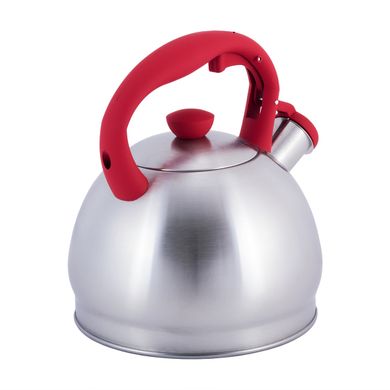 Чайник зі свистком і бакелітовою ручкою Kamille KM-0693RD - 2 л, червона ручка, Червоний