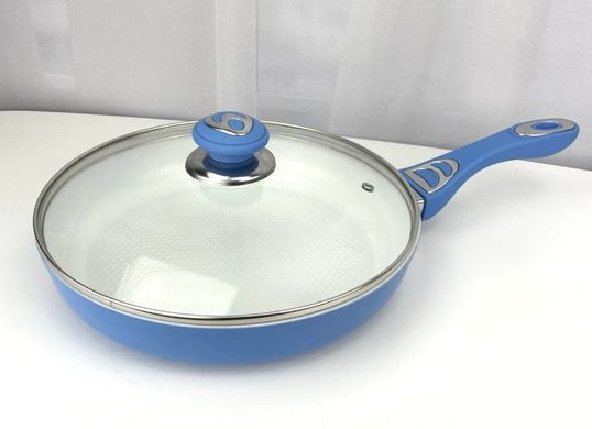 Сковорода с керамическим покрытием Peterhof PH-15400-24 blue - 24 см, голубая