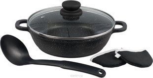 Сотейник Bohmann BH 1040‑32 black, 32 см, 4,9 л, гранитное антипригарное покрытие, индукция