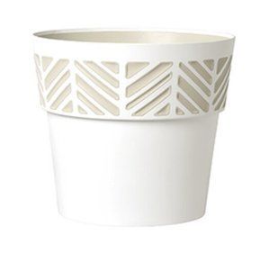 Горшок Stefanplast OPERA Orfeo 94750 - 25 x 22 см, белый/травертин